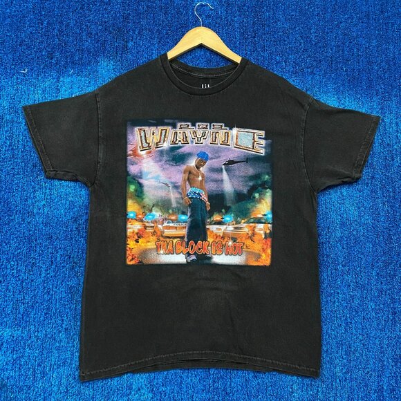 Lil Wayne Tha Block is Hot Album Cover Art Hip Hop Tee L - Picture 1 of 4